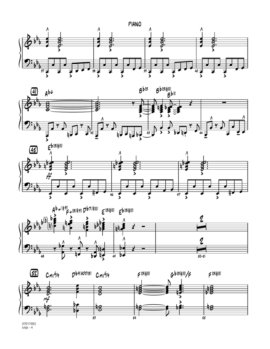 Legs - Piano Jazz Ensemble scores gallery preview page 4
