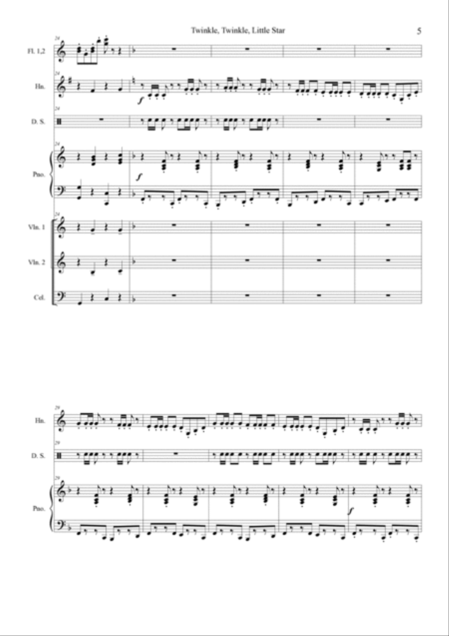 Twinkle, Twinkle, Little Star Large Ensemble scores gallery preview page 5