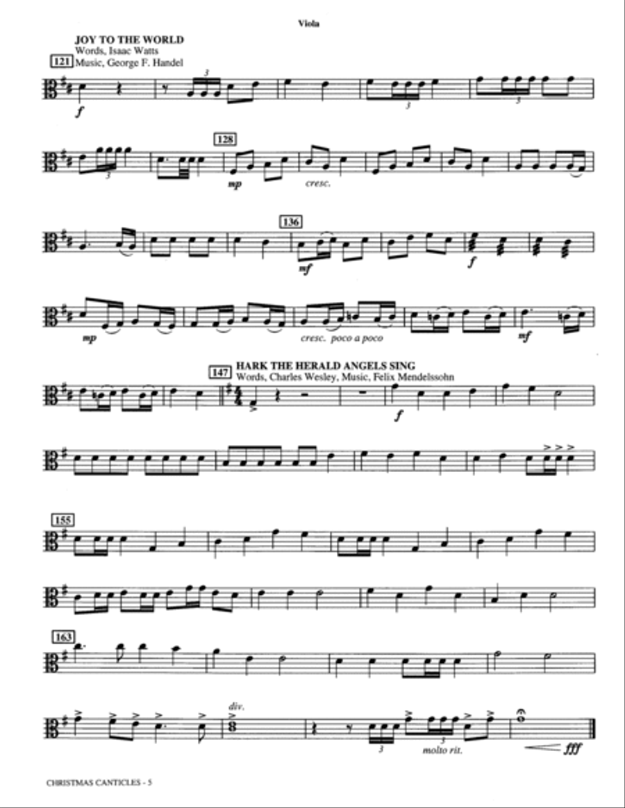 Christmas Canticles: A Cantata of Carols in Four Suites (Full Orchestra) - Viola Choir scores gallery preview page 5
