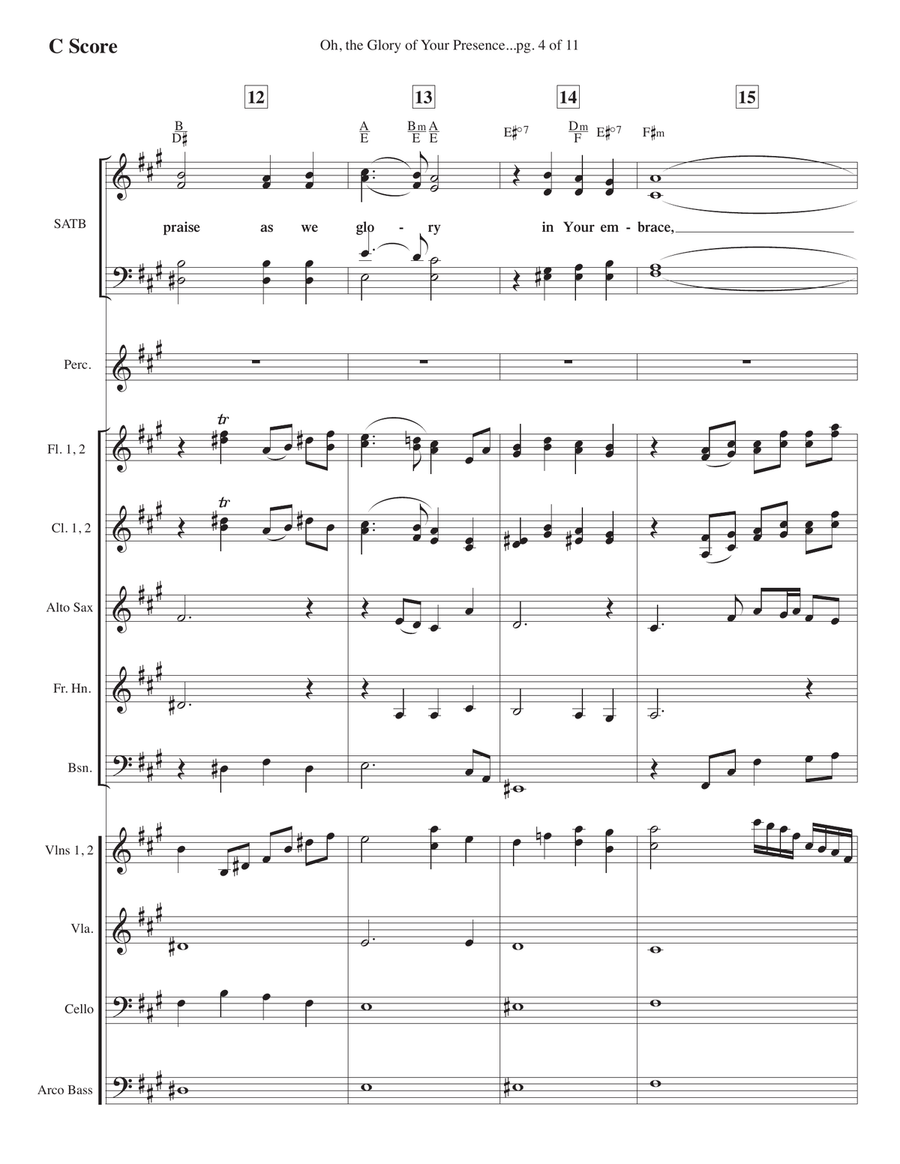 Oh, The Glory Of Your Presence 4-Part scores gallery preview page 4