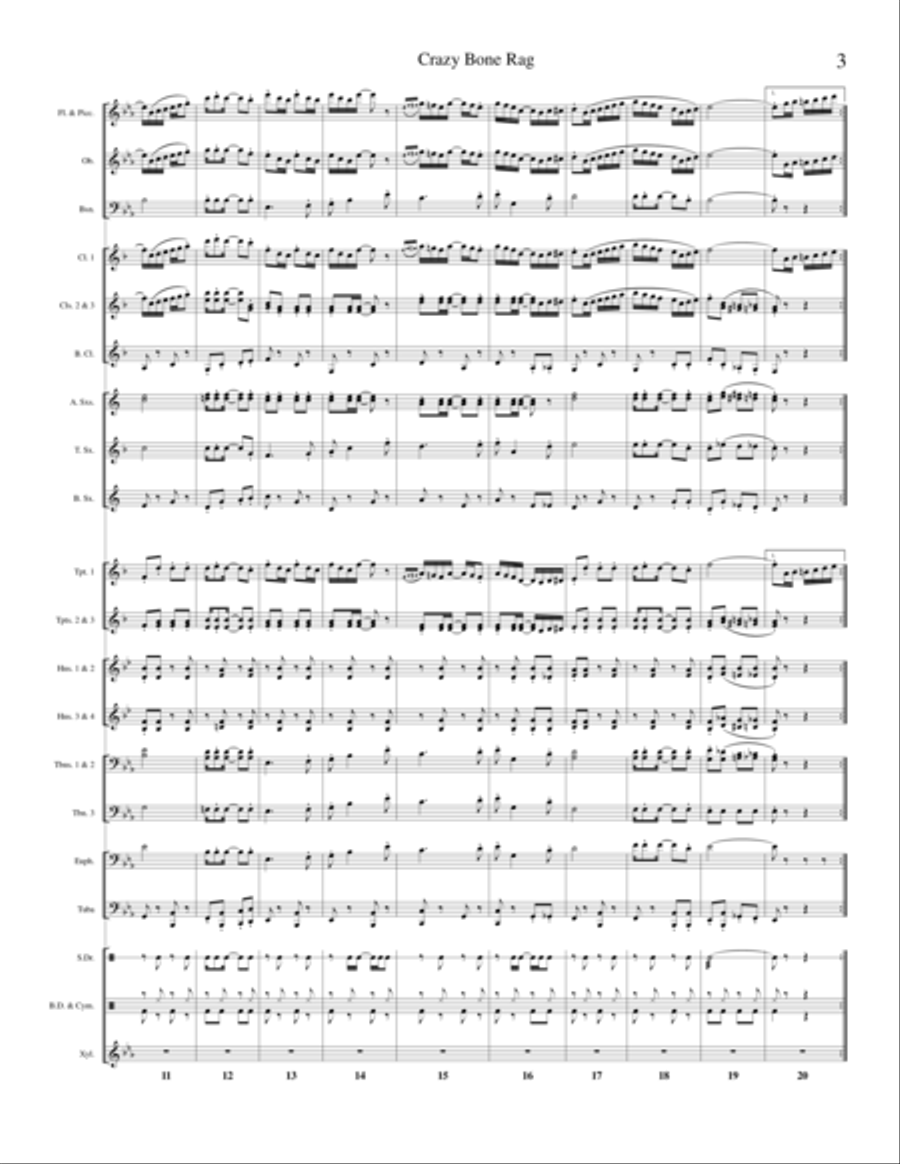 Crazy Bone Rag Concert Band scores gallery preview page 2