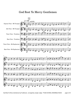 God Rest Ye Merry Gentlemen for Brass Quartet in Schools