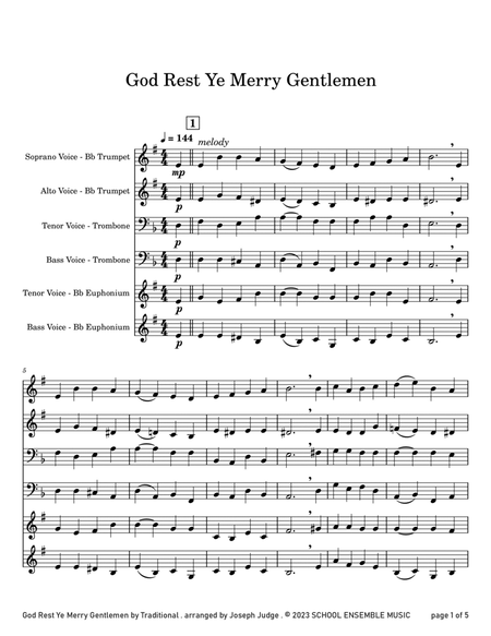 God Rest Ye Merry Gentlemen for Brass Quartet in Schools image number null