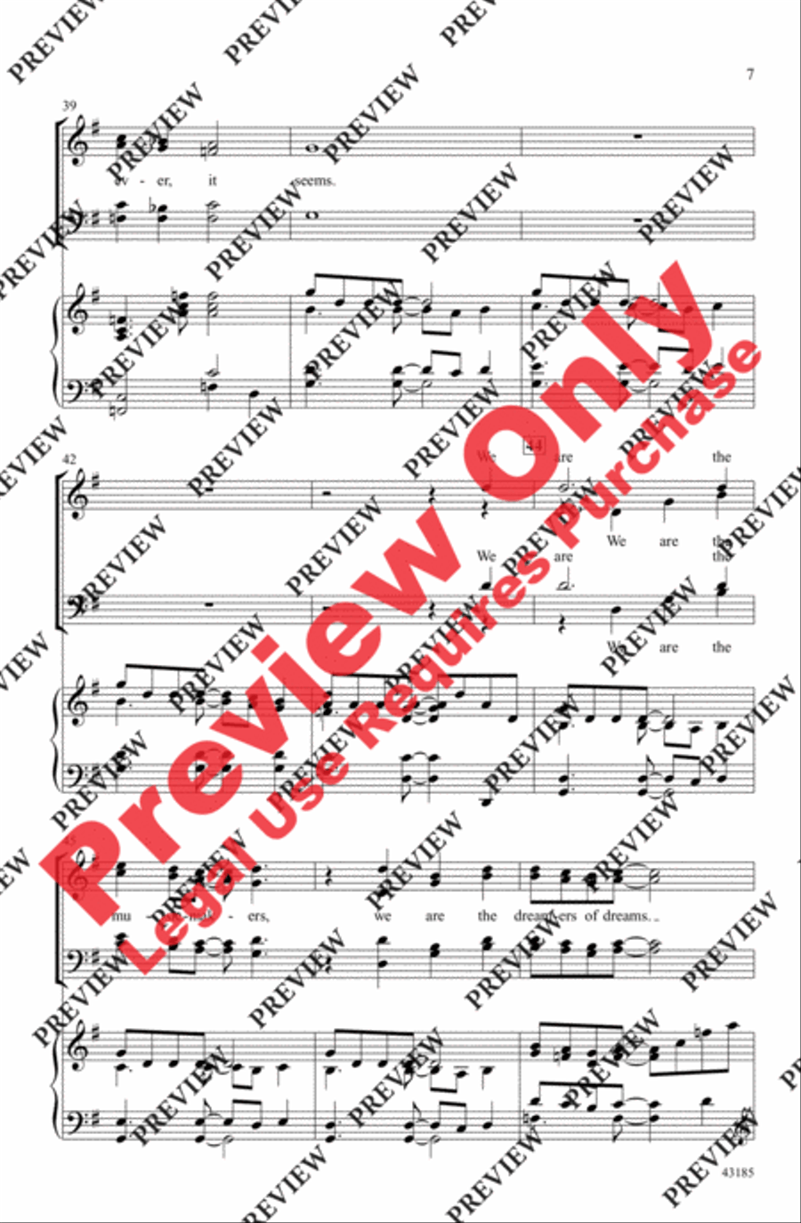 We Are the Music-Makers We Are the Music-Makers 4-Part scores gallery preview page 7