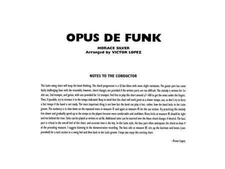 Opus de Funk: Score