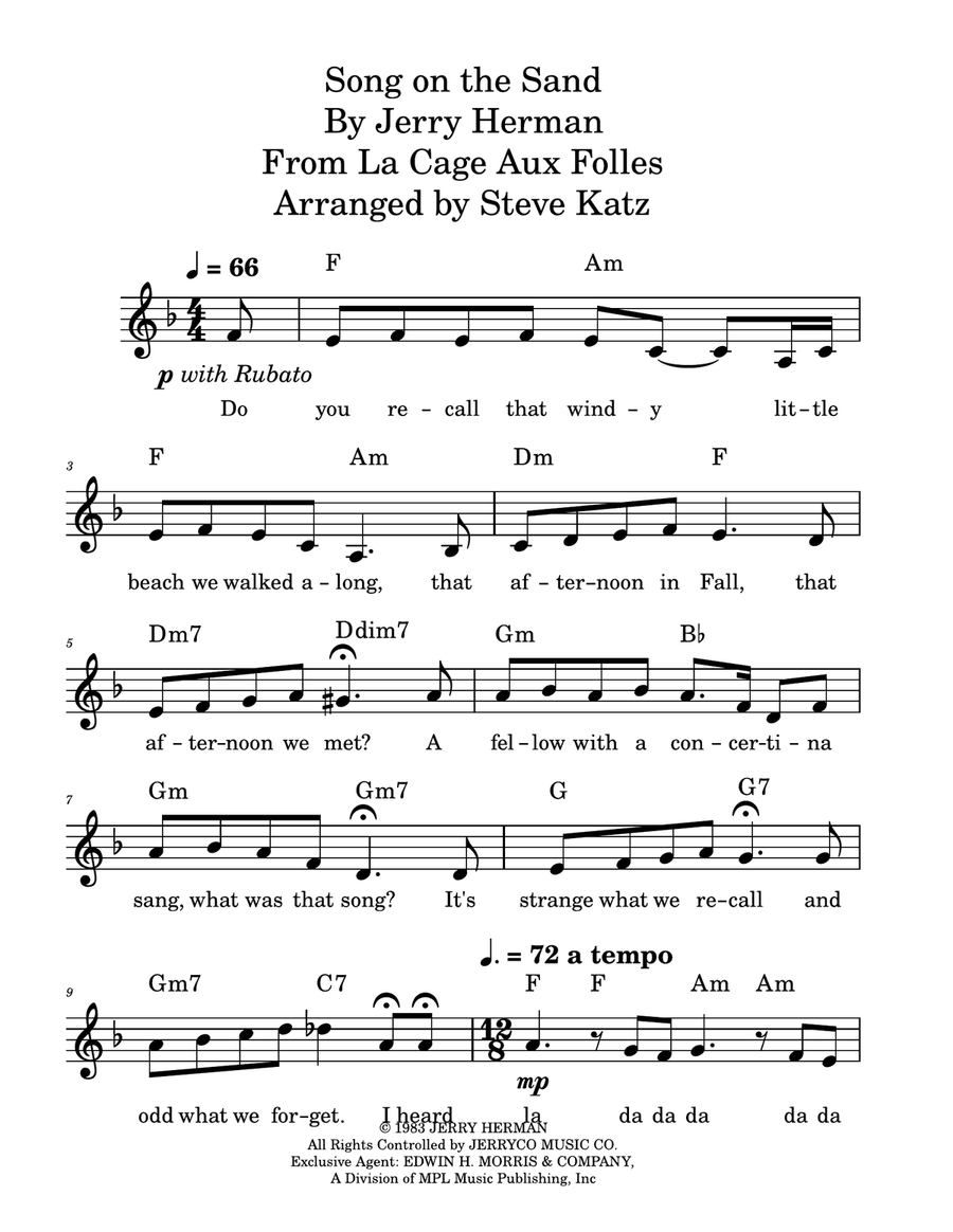 Song On The Sand (la Da Da Da)