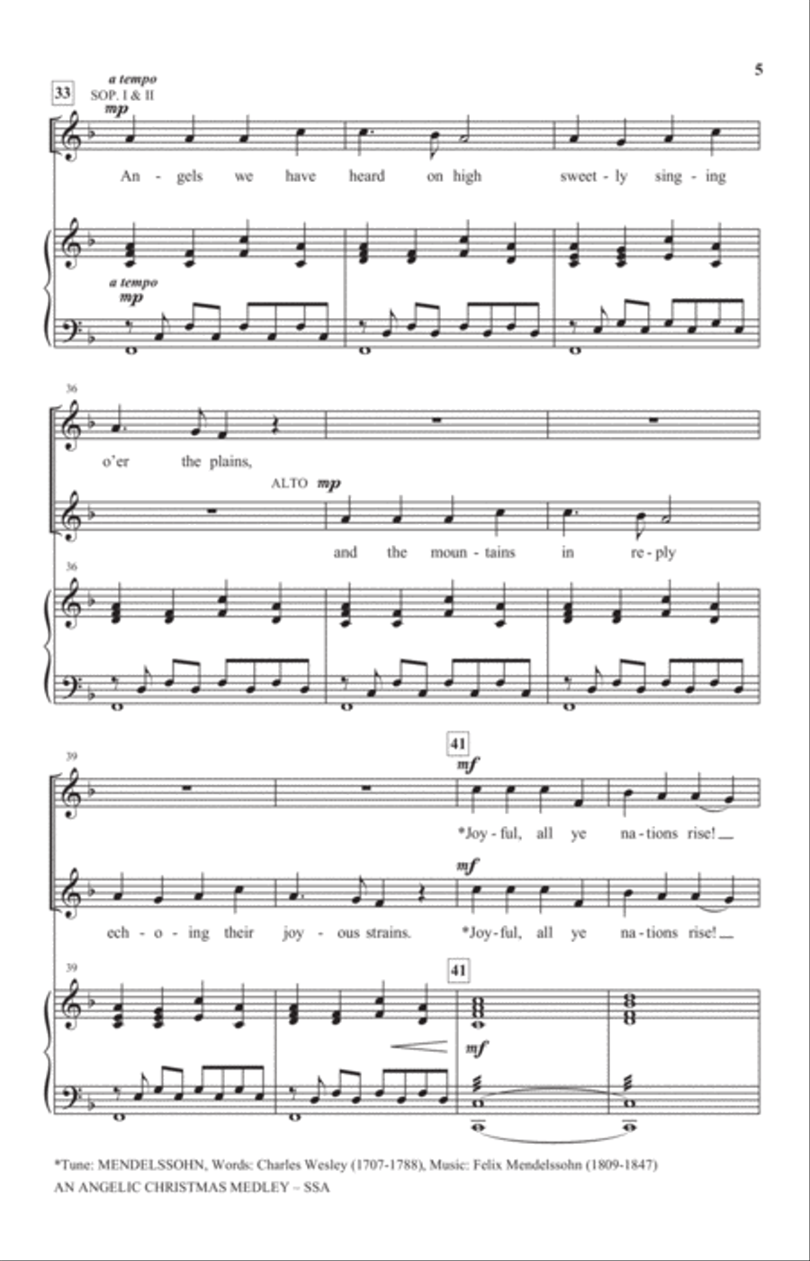 An Angelic Christmas Medley SSA scores gallery preview page 4