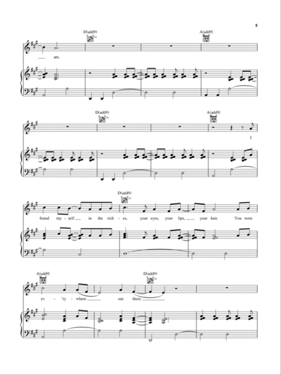 Sleeping To Dream Piano, Vocal, Guitar scores gallery preview page 5
