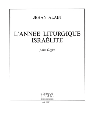 Book cover for L'annee Liturgique Israelite (organ)