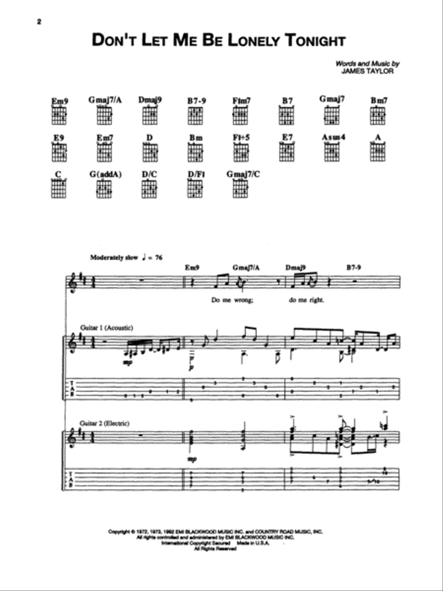 Classic James Taylor Electric Guitar scores gallery preview page 3