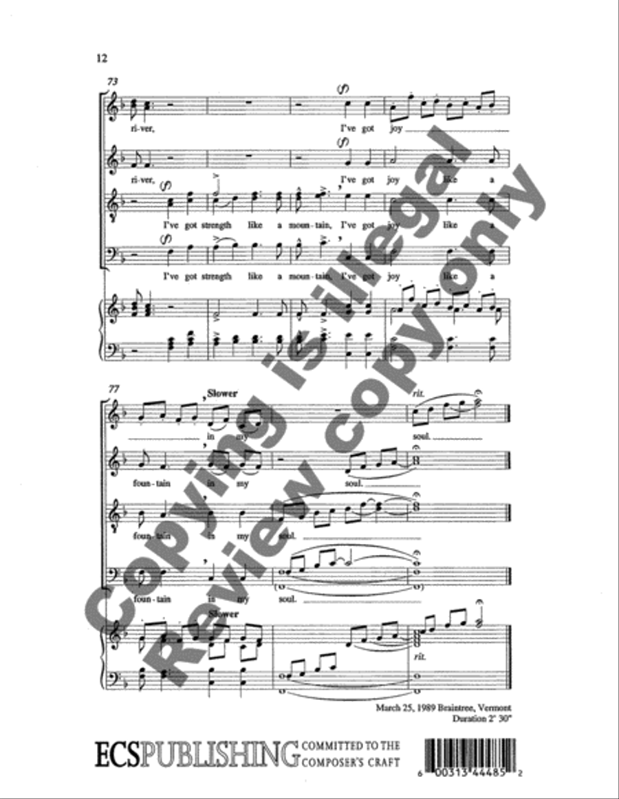 Peace Like a River 4-Part scores gallery preview page 8