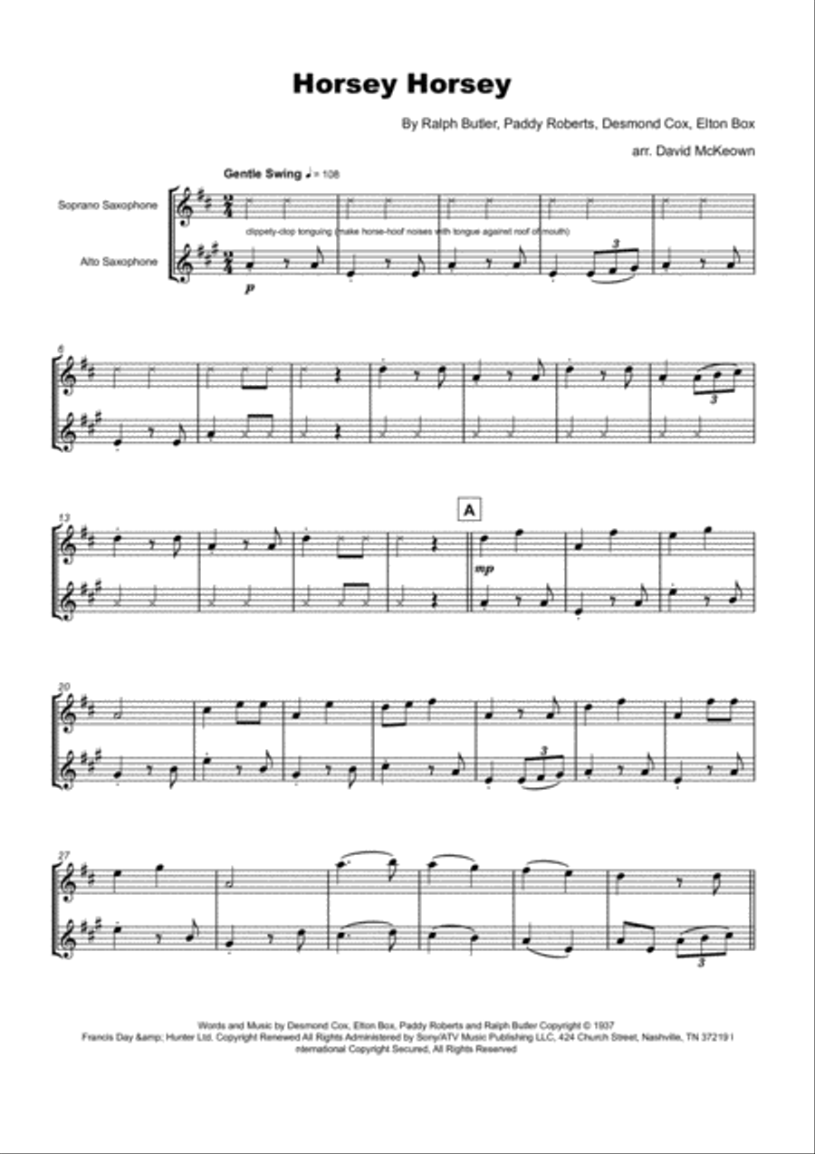 Horsey Horsey Woodwind Duet scores gallery preview page 2
