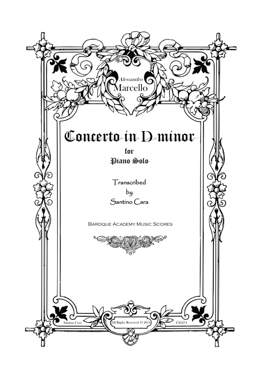 Marcello - Oboe Concerto in D minor for Piano solo Marcello - Oboe Concerto in D minor for Piano solo Piano Solo scores gallery preview page 1