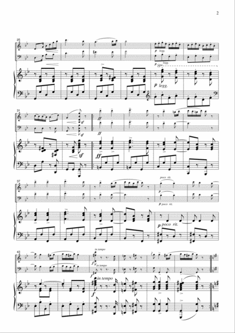 Brahms Hungarian Dance No.5, for piano trio, PB101 Piano Trio scores gallery preview page 2