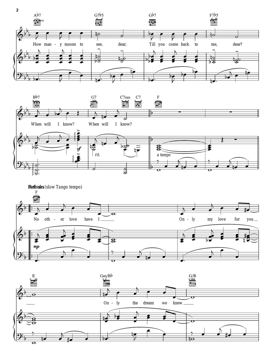 No Other Love Piano, Vocal, Guitar scores gallery preview page 2