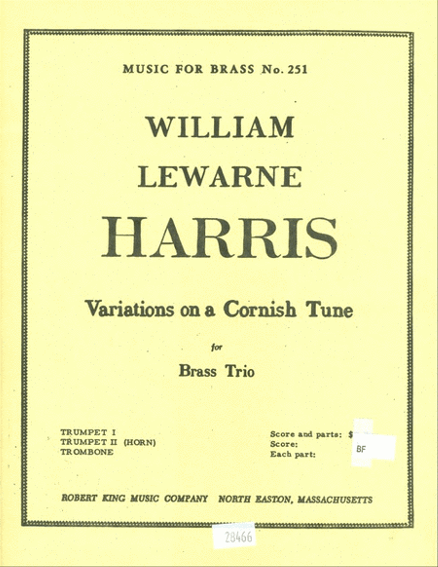 Variations On A Cornish Tune (brass Trio) Brass Trio scores gallery preview page 1