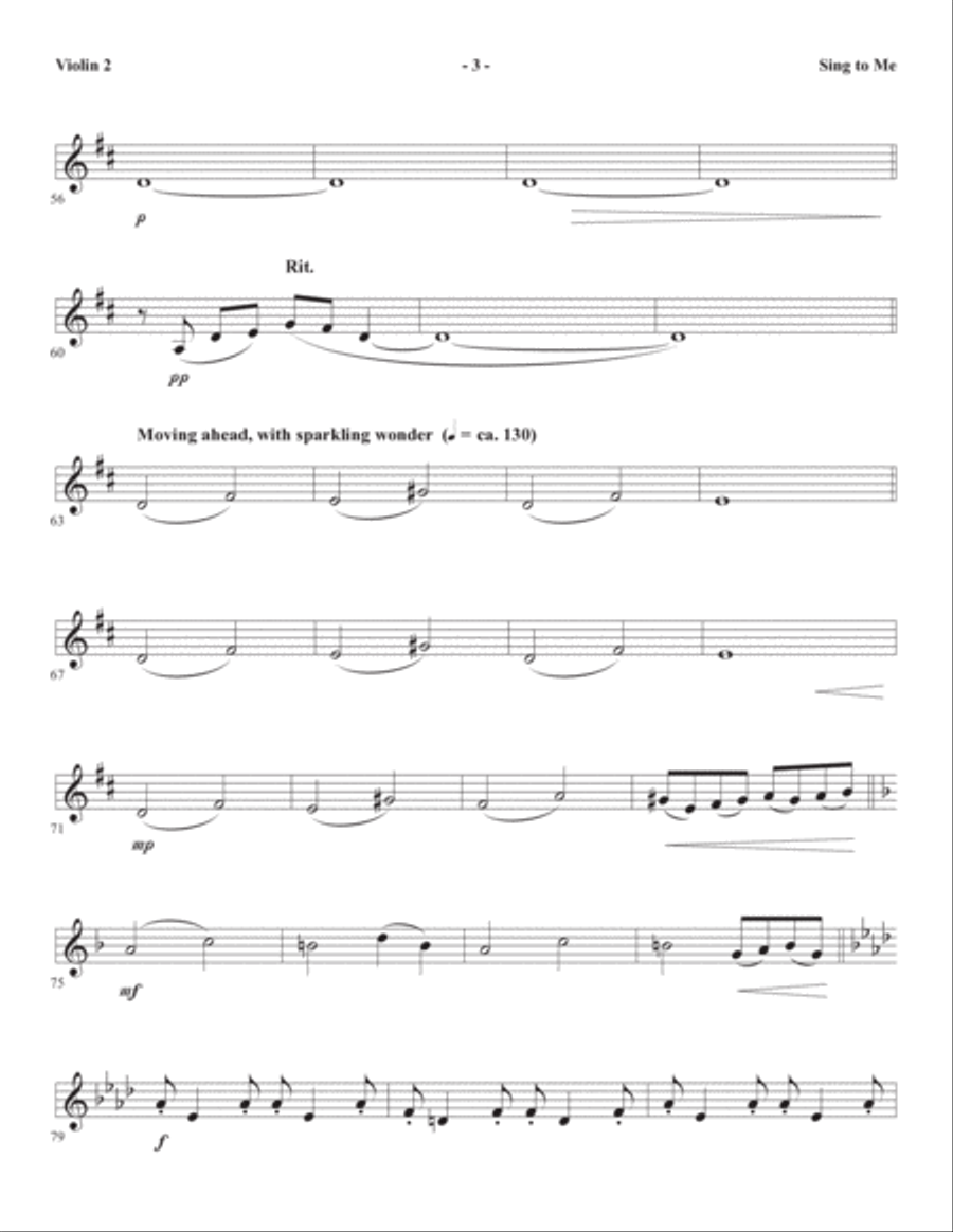 Sing to Me - Violin 2 Choir scores gallery preview page 3