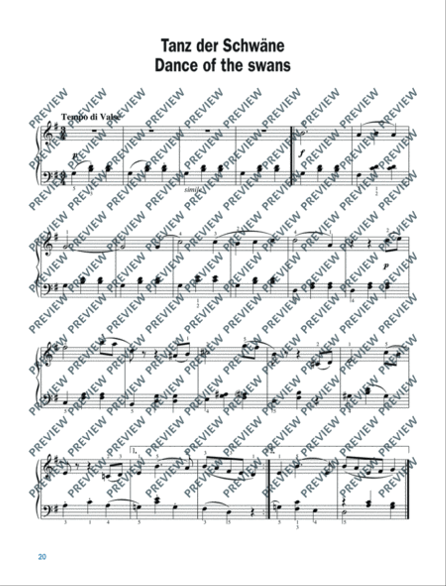 Swan Lake Swan Lake Piano Solo scores gallery preview page 21