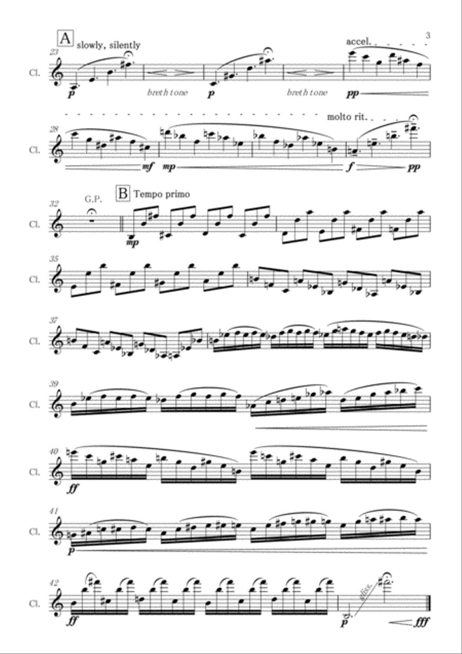 People, Coming and Going for Solo Clarinet Clarinet Solo scores gallery preview page 3