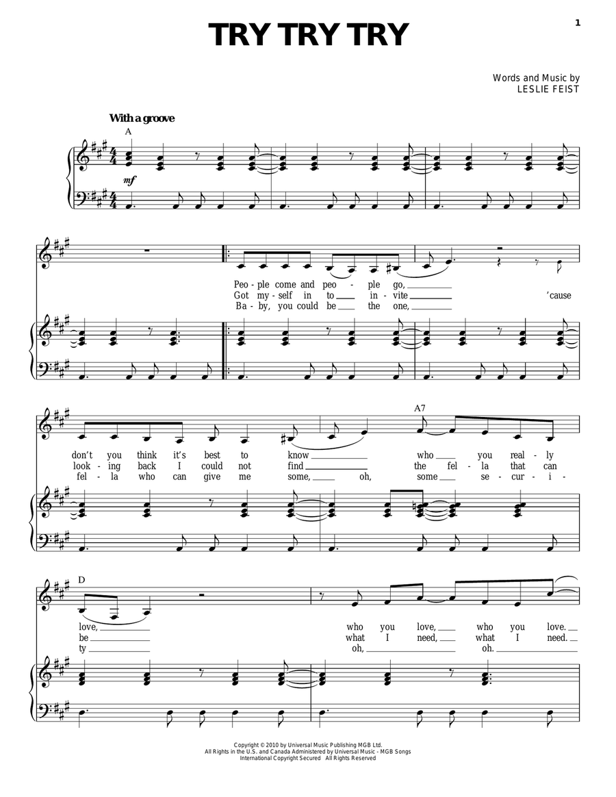 Try Try Try Voice scores gallery preview page 1