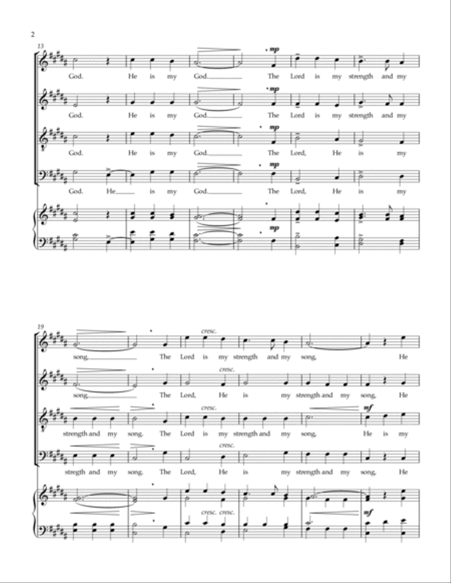 The Lord Is My Strength 4-Part scores gallery preview page 2