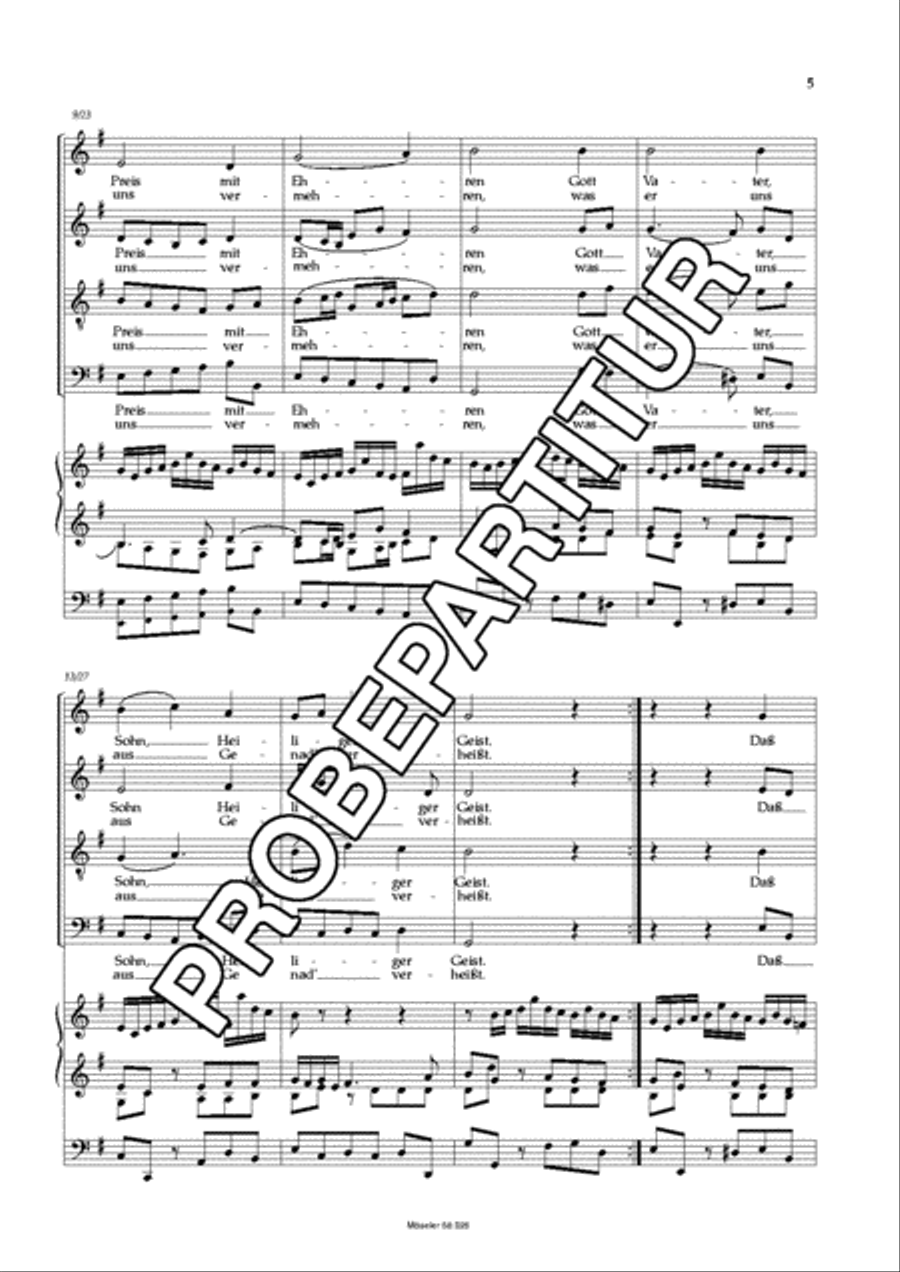 Sei Lob und Preis mit Ehren BWV 167 4-Part scores gallery preview page 6
