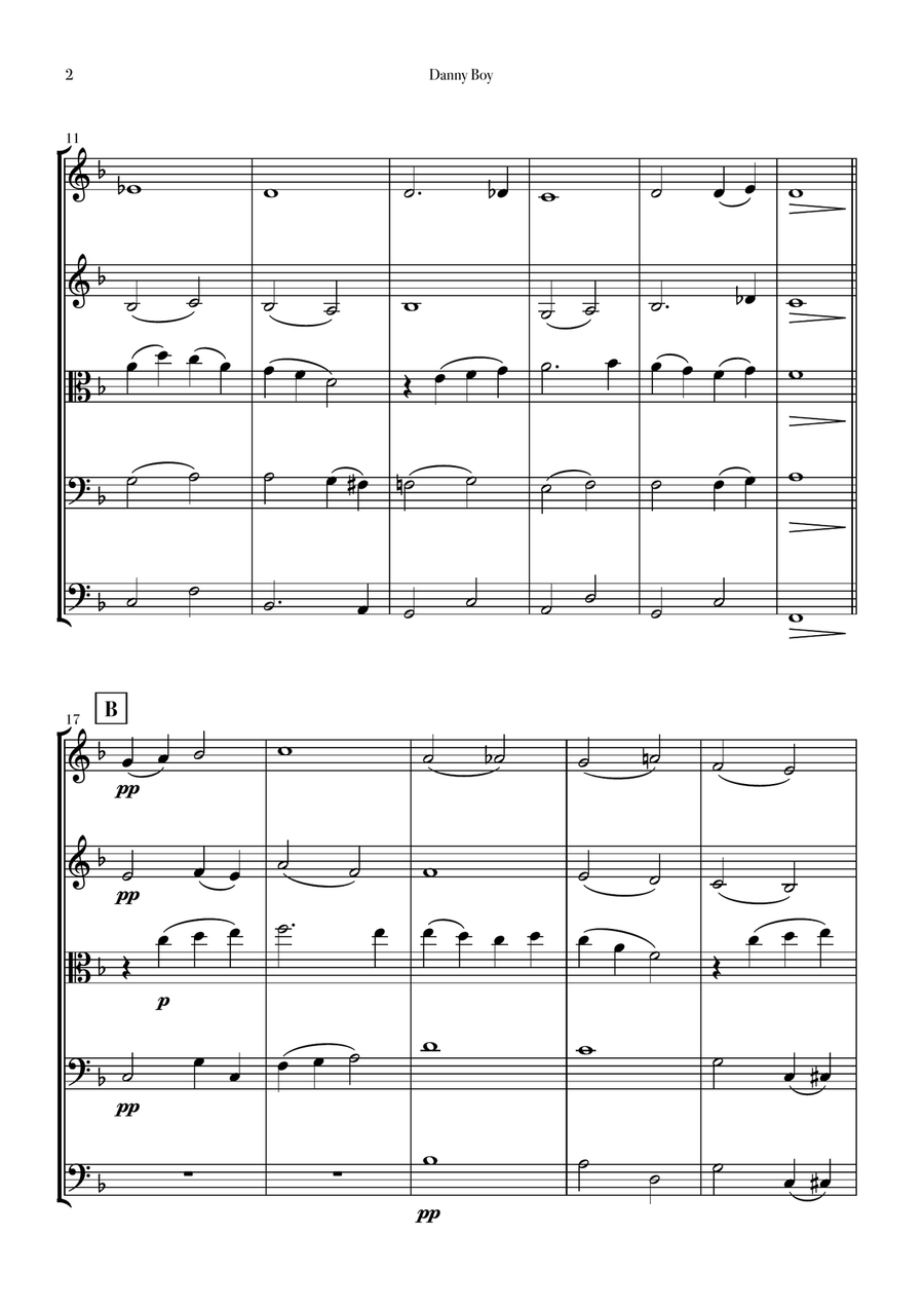 Danny Boy String Orchestra scores gallery preview page 2