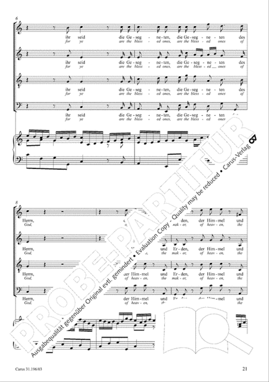 The Lord is mindful of us (Der Herr denket an uns) STB scores gallery preview page 22