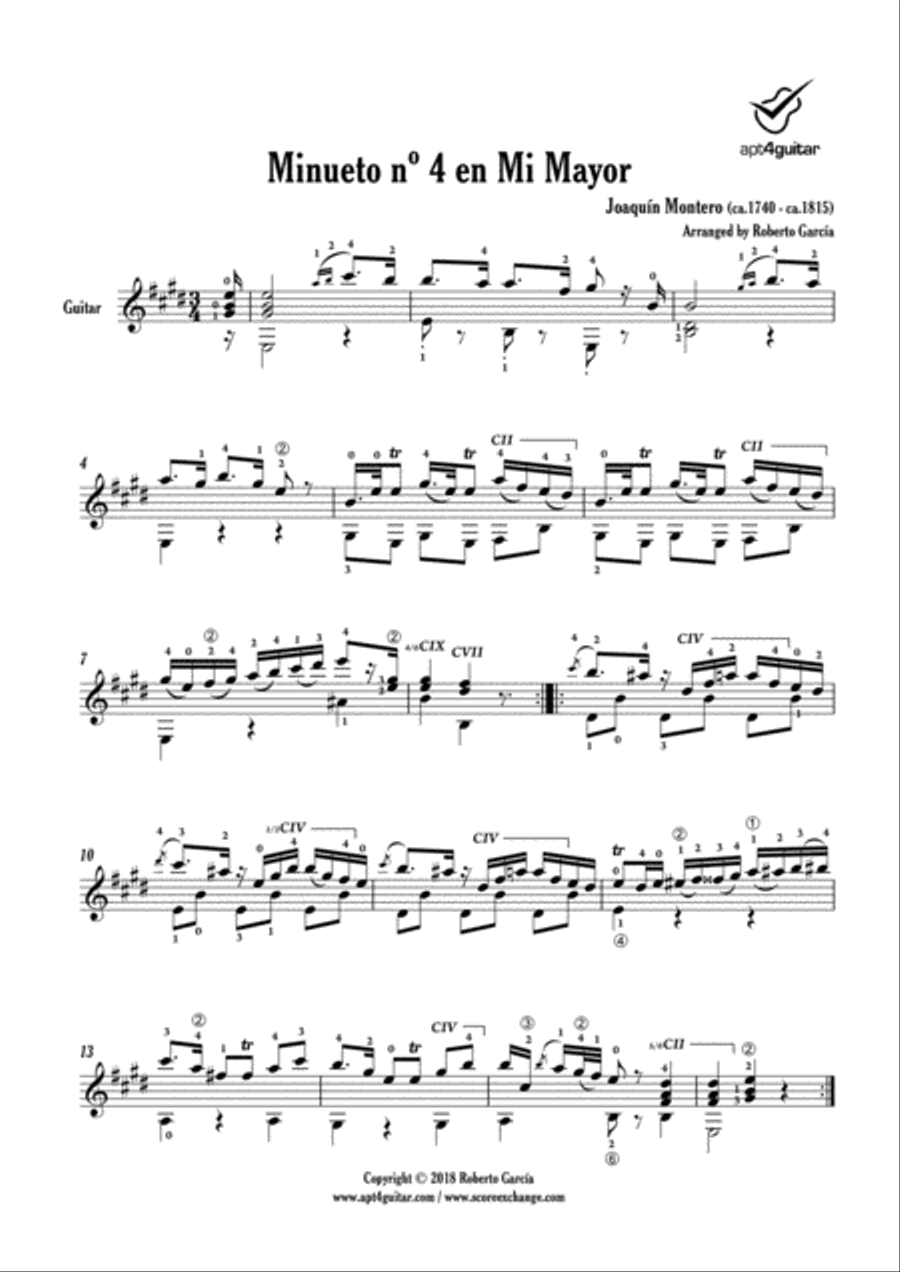 Diez Minuetos Diez Minuetos Acoustic Guitar scores gallery preview page 5