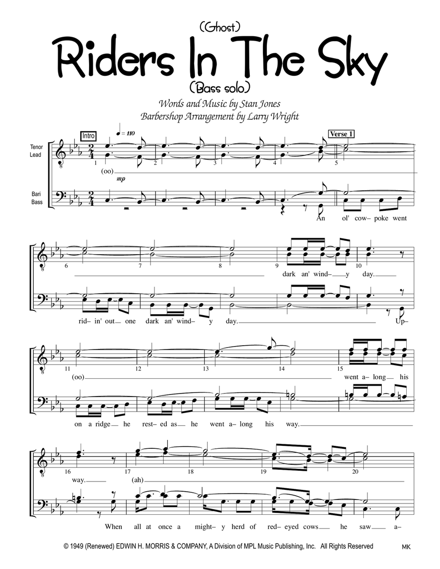 (ghost) Riders In The Sky (a Cowboy Legend) TTBB scores gallery preview page 1