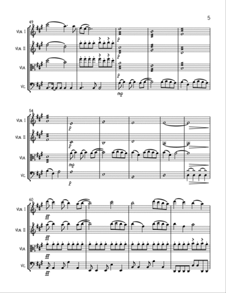 Wildest Dreams String Quartet scores gallery preview page 5