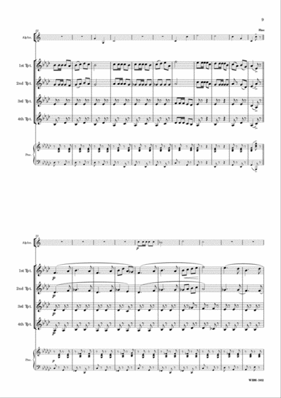 Alp Scenes for 4 Trumpets and Alphorn Trumpet scores gallery preview page 6