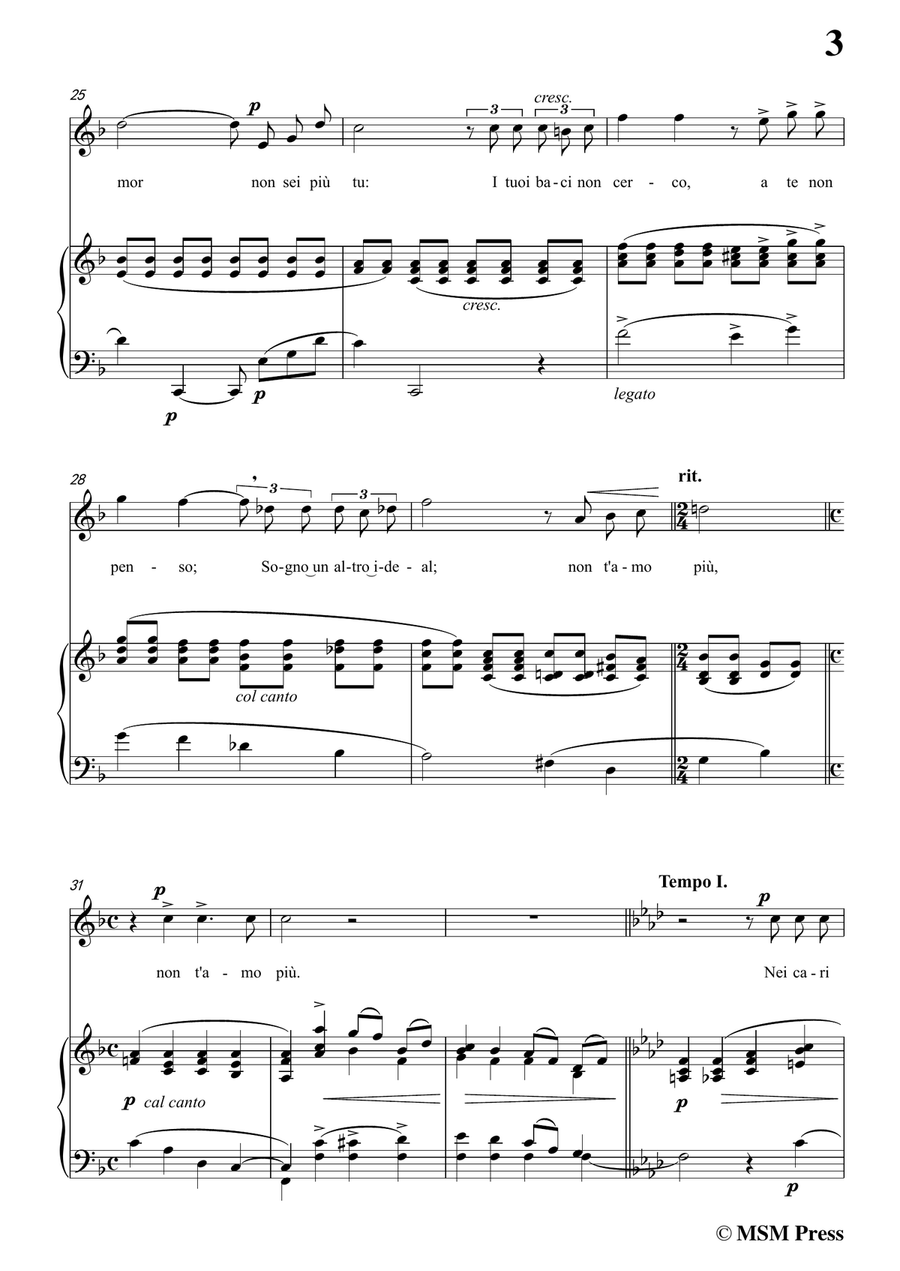 Tosti-Non t'amo più! In f minor,for Voice and Piano Piano, Vocal scores gallery preview page 5