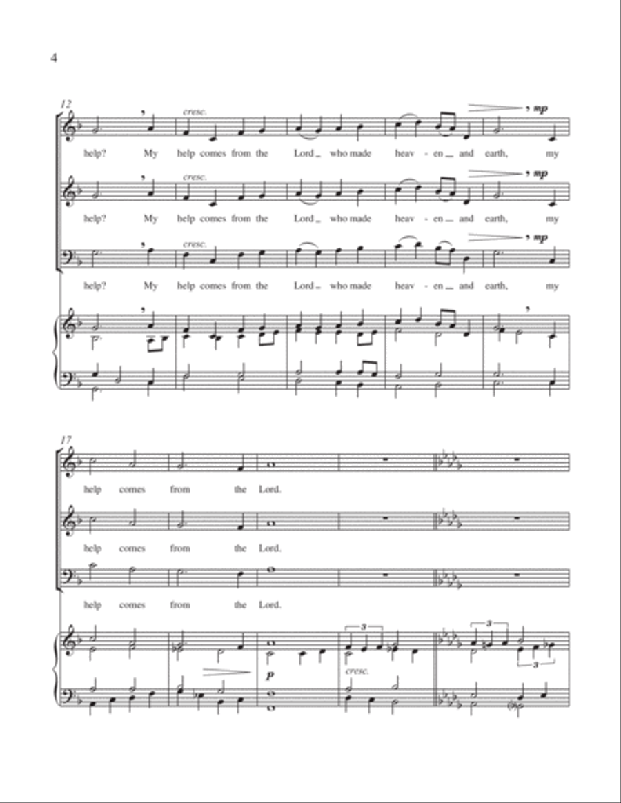 Psalm 121 (My Help Comes From the Lord) 3-Part scores gallery preview page 4