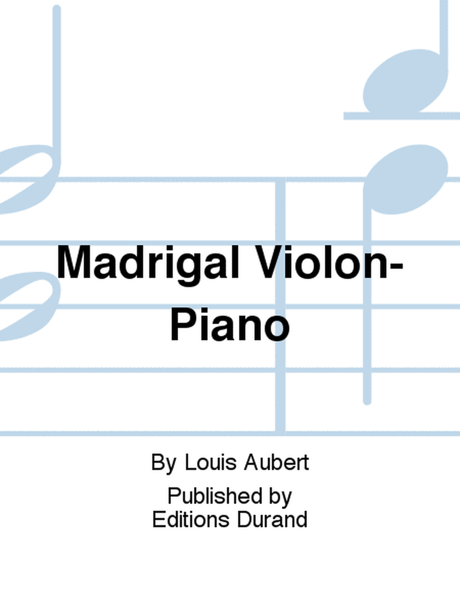 Madrigal Violon-Piano