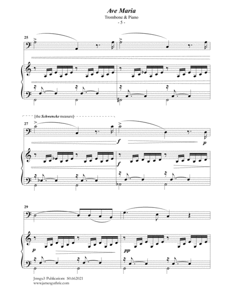 Bach-Gounod: Ave Maria, Schwencke version for Trombone & Piano image number null