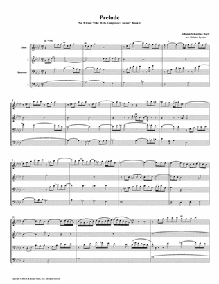 Prelude 09 from Well-Tempered Clavier, Book 1 (Double Reed Quartet)