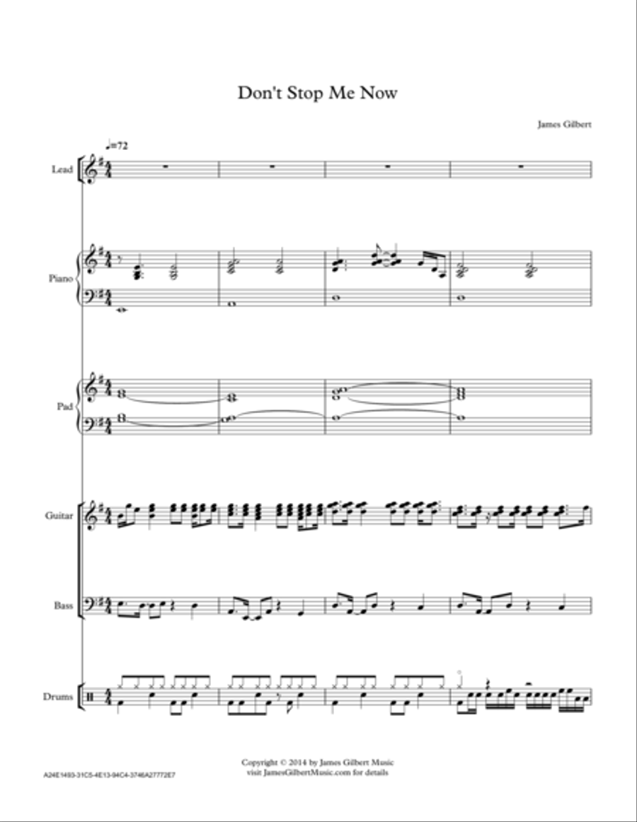 Don't Stop Me Now Small Ensemble scores gallery preview page 1