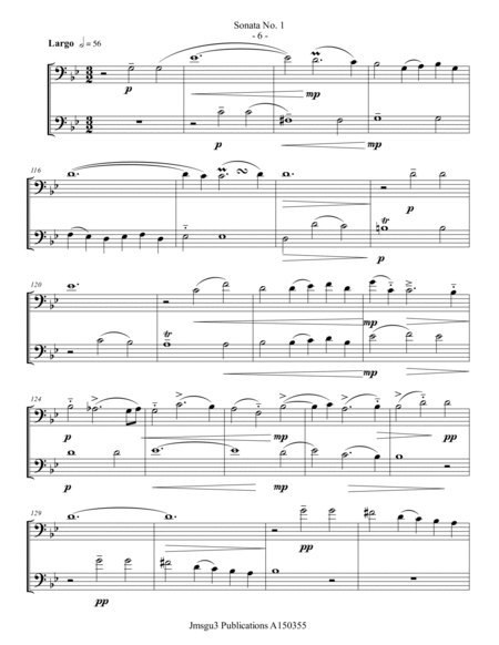 Loeillet: Six Sonatas Op. 5 No. 2 Complete for Euphonium Duo image number null