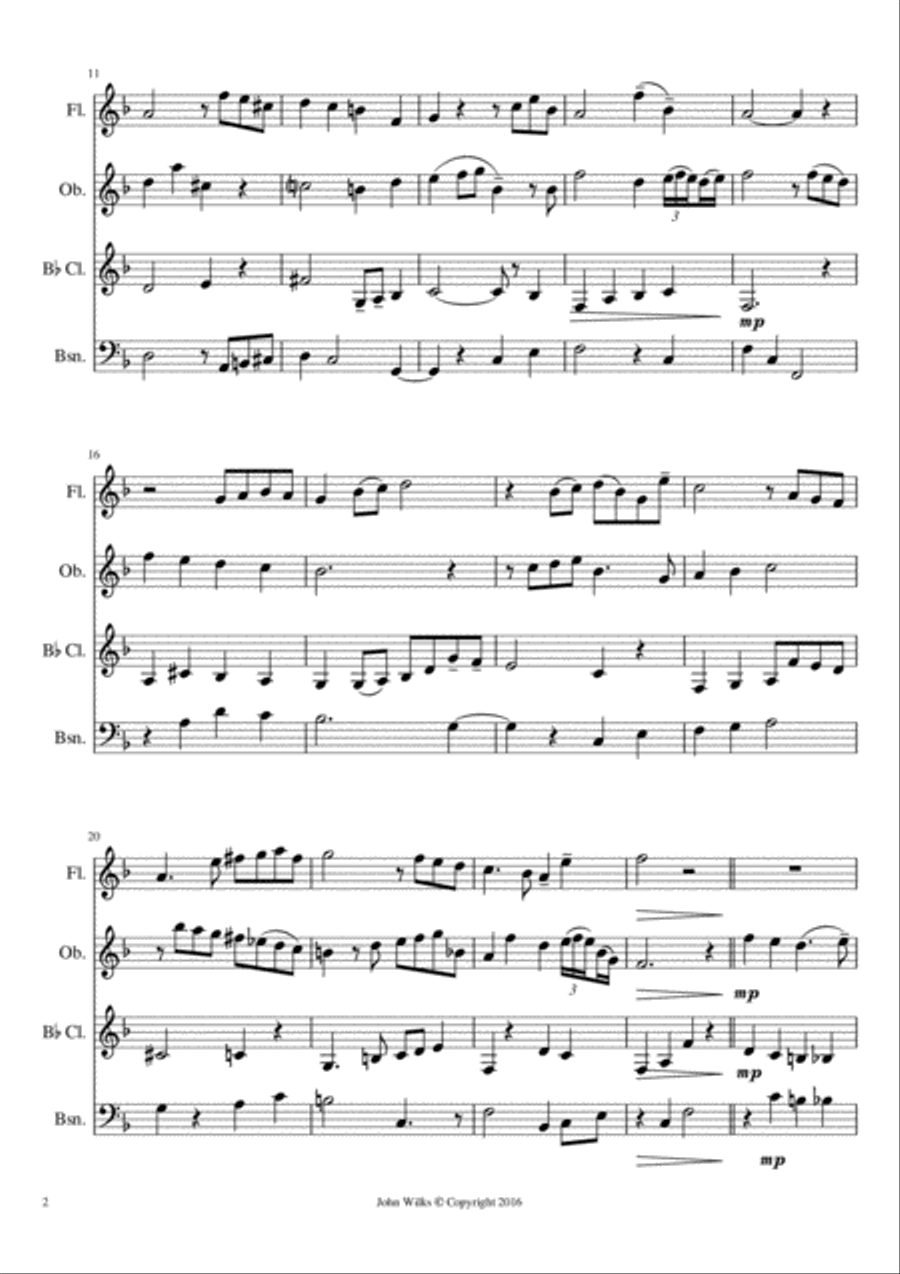 Little Counterpoint arranged for a woodwind quartet Woodwind Quartet scores gallery preview page 2