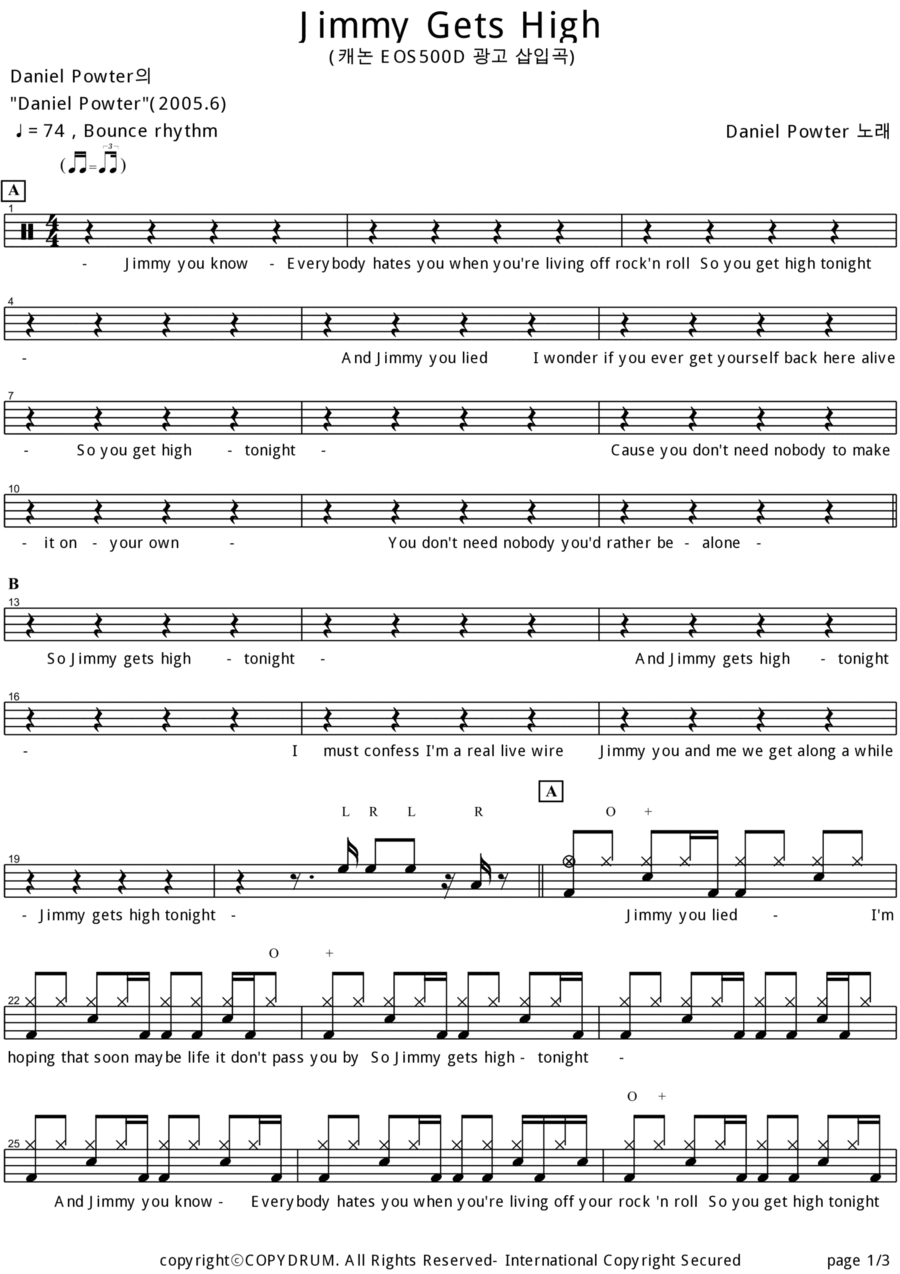 Jimmy Gets High Jimmy Gets High Drum Set scores gallery preview page 1
