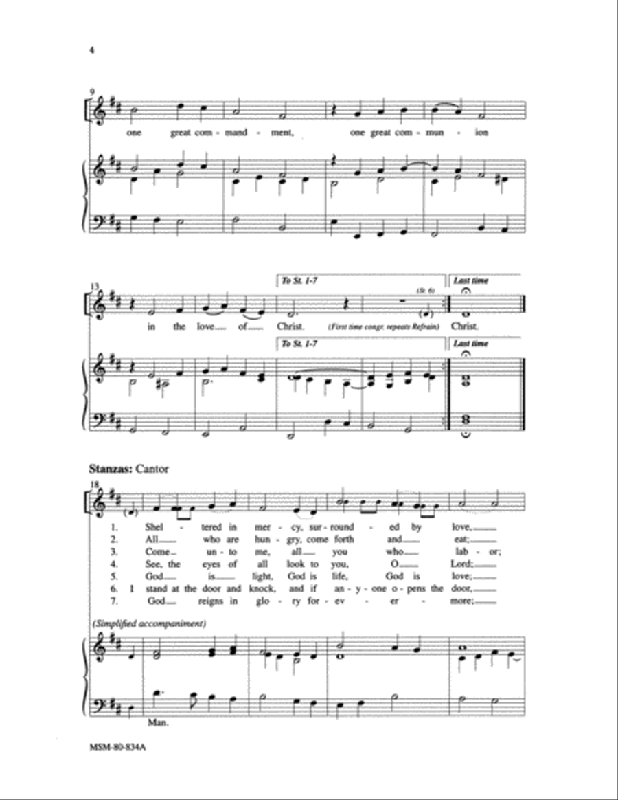 Though We Are Many, In Christ We Are One (Cantor/Congregational Score)