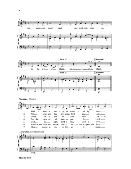 Though We Are Many, In Christ We Are One (Cantor/Congregational Score)