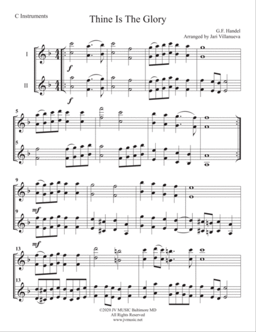 Thine Is The Glory Duet for C Instruments Small Ensemble scores gallery preview page 2