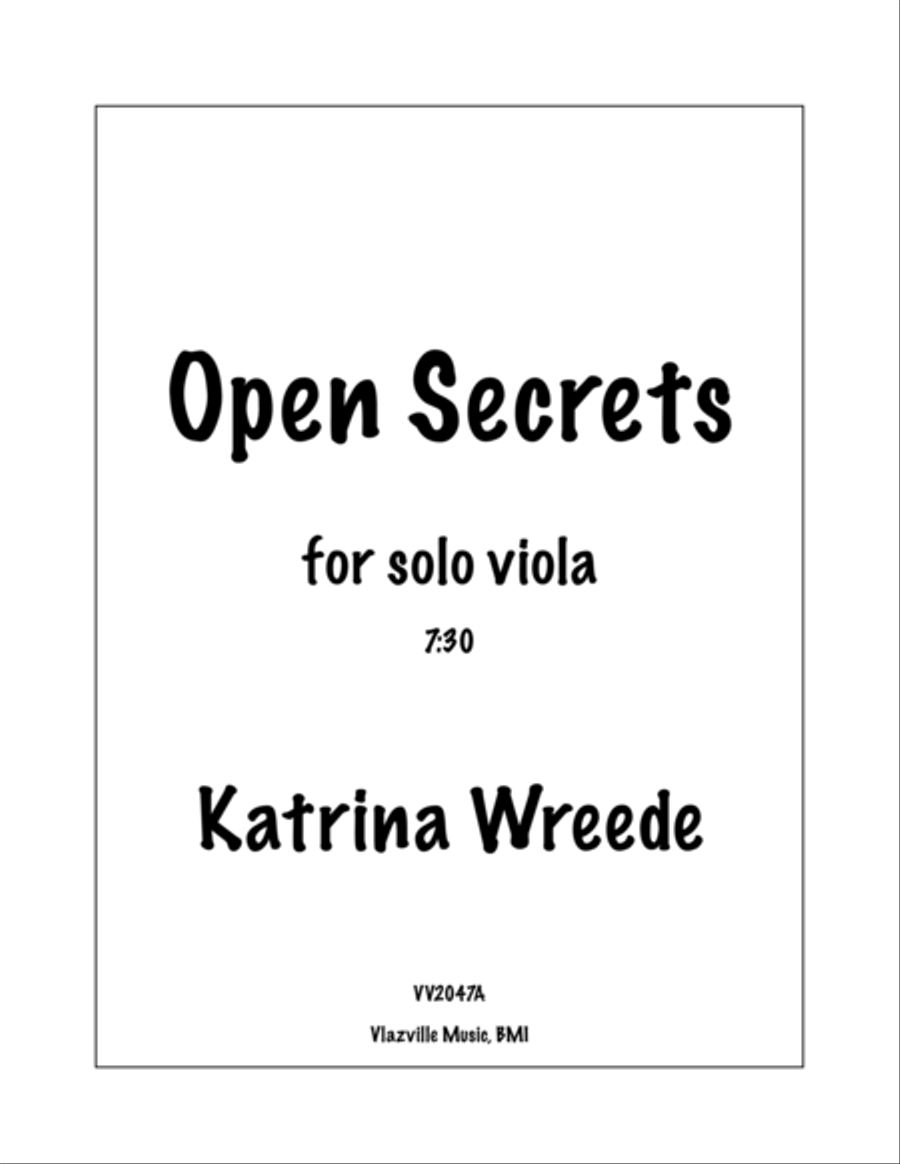 Open Secrets for Solo Viola Viola Solo scores gallery preview page 1