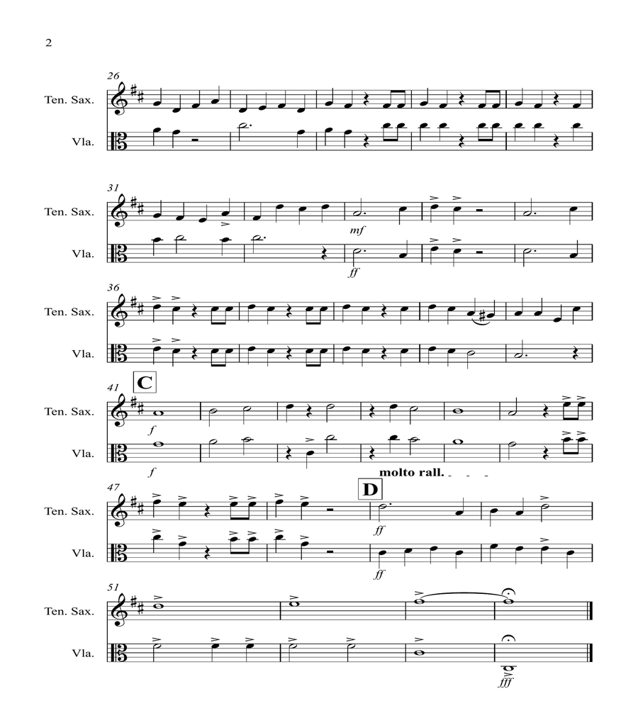 Hallelujah Chorus for Tenor Saxophone and Viola Duet image number null