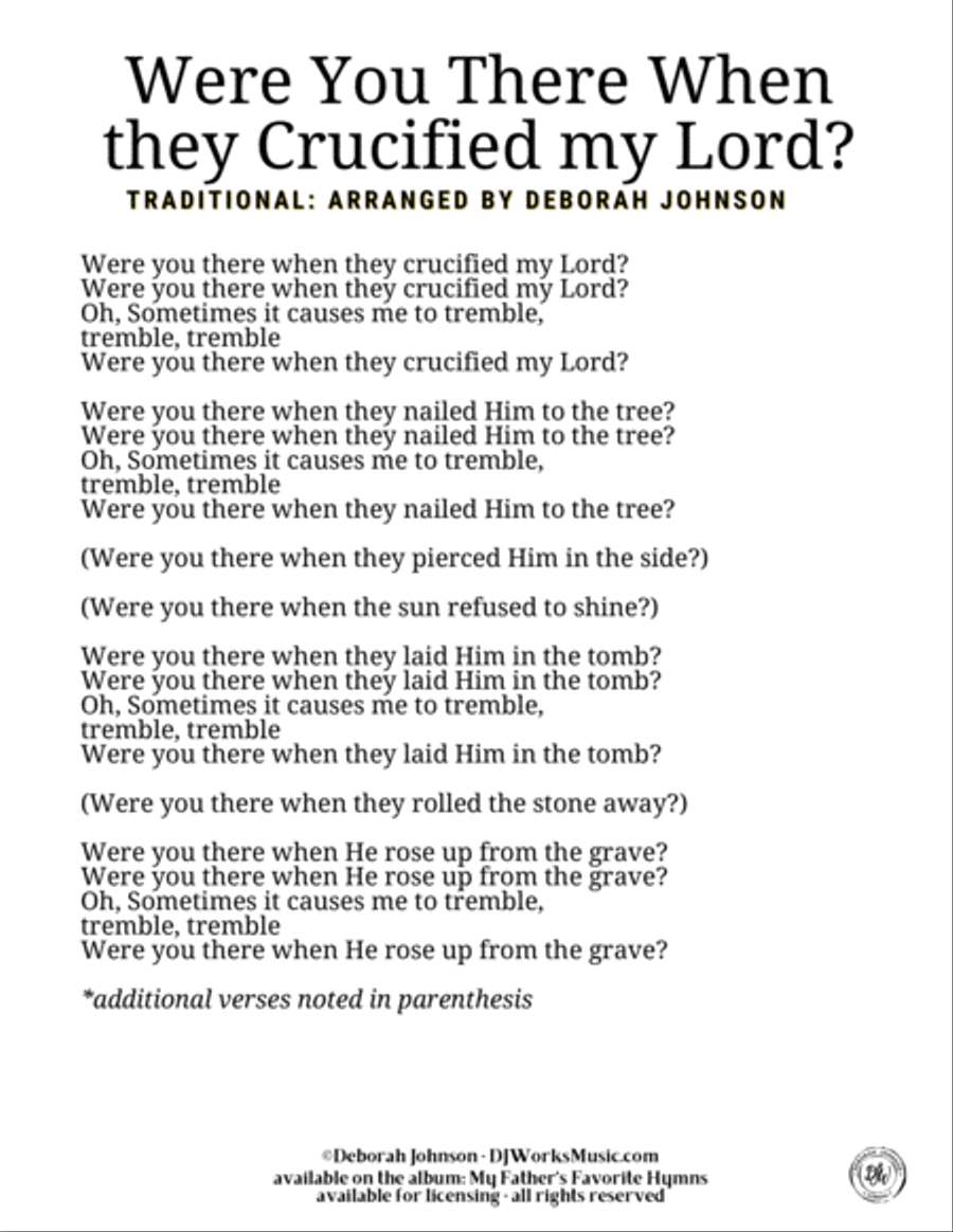 Were You There When They Crucified My Lord? 4-Part scores gallery preview page 2