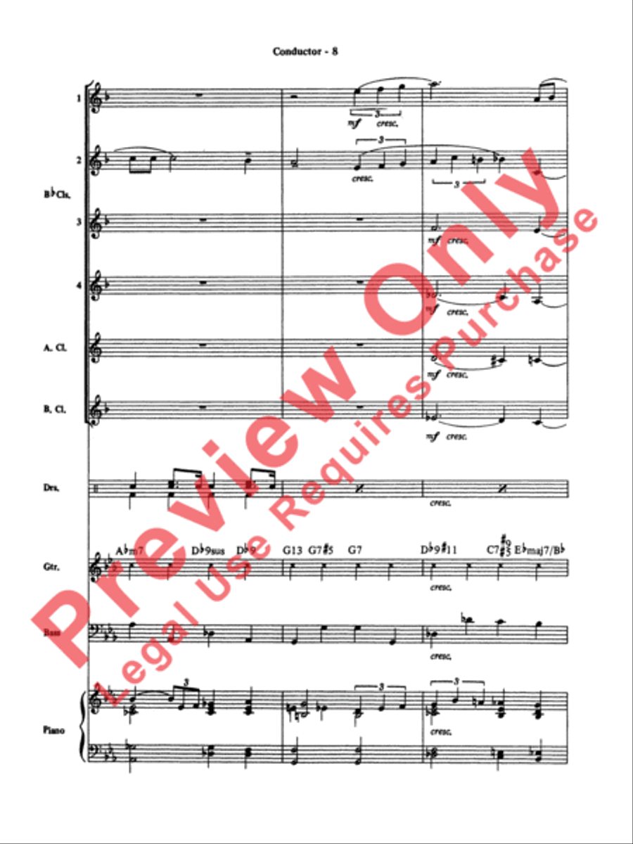 Moonlight Serenade Clarinet Choir scores gallery preview page 9