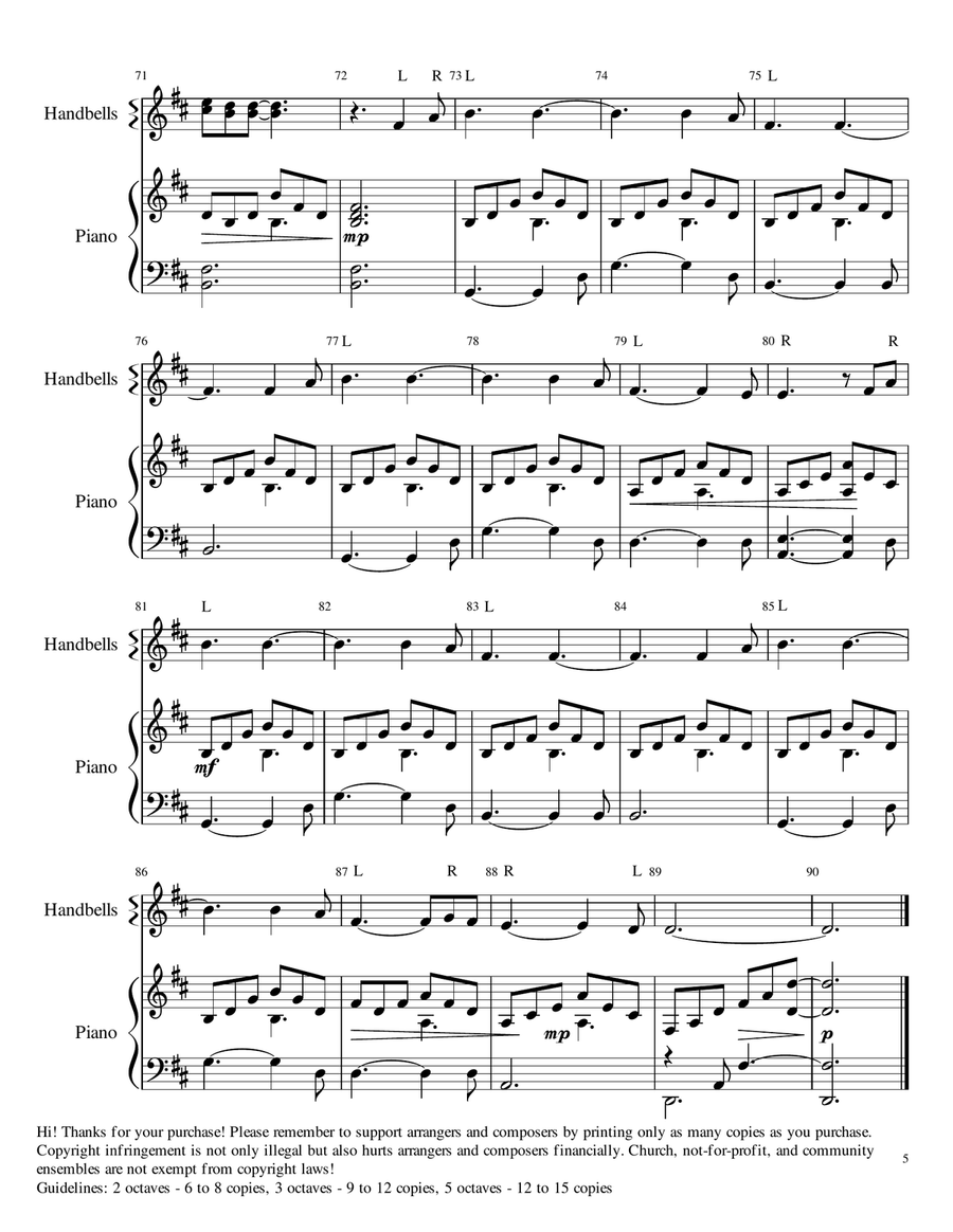 Hallelujah Handbell Choir scores gallery preview page 5