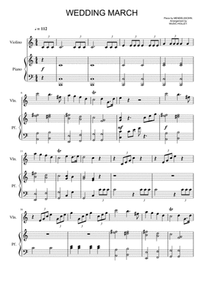 Mendelssohn - Wedding March (for violin and piano)